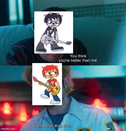lammy and rammy | image tagged in you think you're better than me i am better than you,ujl,parappa | made w/ Imgflip meme maker