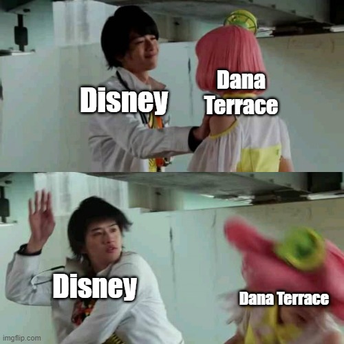 Emu slapping Poppy | Dana Terrace; Disney; Disney; Dana Terrace | image tagged in emu slapping poppy | made w/ Imgflip meme maker