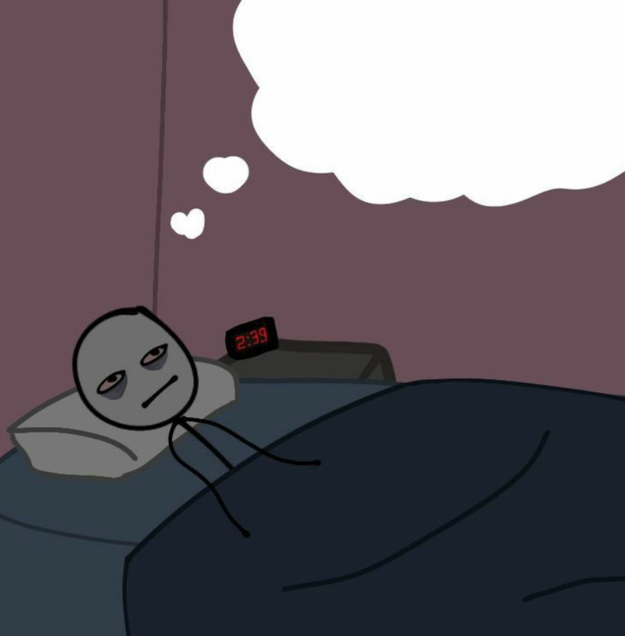 Man Laying Awake thinking Late at night Blank Meme Template