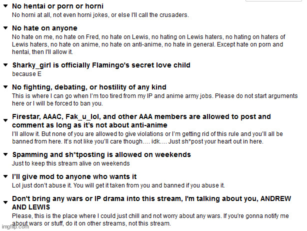 The new stream rules. There is a certain rule that has been mentioned multiple times. FOLLOW IT. | made w/ Imgflip meme maker