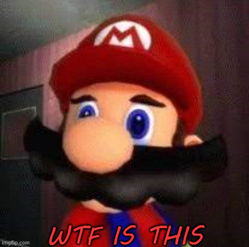 Stupid Mario | WTF IS THIS | image tagged in stupid mario | made w/ Imgflip meme maker