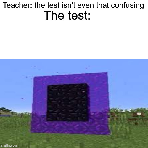 Pether Nortal is confusing right? | Teacher: the test isn't even that confusing; The test: | image tagged in pether nortal,imgflip/memes,meanwhile on imgflip,prezmemez,finally a worthy opponent our battle will be legendary,minceraft | made w/ Imgflip meme maker