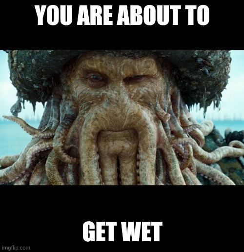 Davey Jones | YOU ARE ABOUT TO GET WET | image tagged in davey jones | made w/ Imgflip meme maker