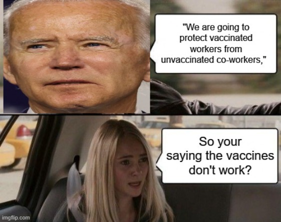 Biden admits vaccines won't protect you | image tagged in obama biden | made w/ Imgflip meme maker
