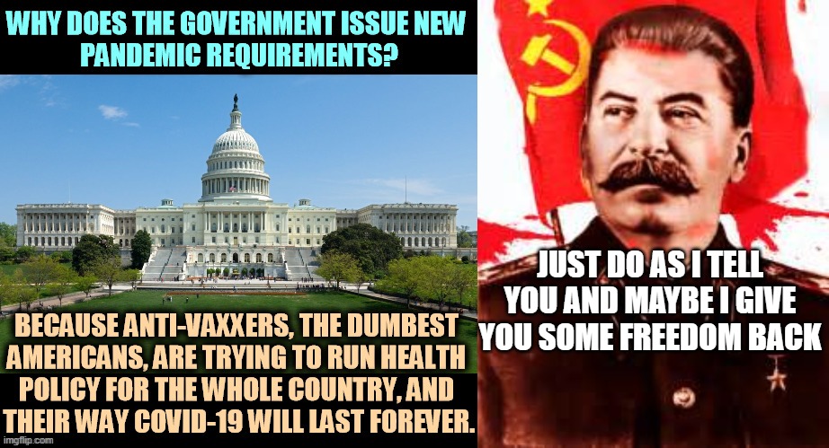 vaccine mandates Stalin approves | JUST DO AS I TELL YOU AND MAYBE I GIVE YOU SOME FREEDOM BACK | made w/ Imgflip meme maker