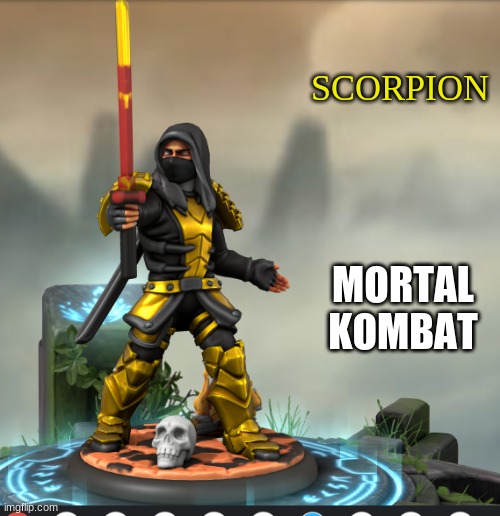 i made scorpion with hero forge | SCORPION; MORTAL KOMBAT | image tagged in mk,hanzo hasashi,scorpion,tag,stop reading these | made w/ Imgflip meme maker