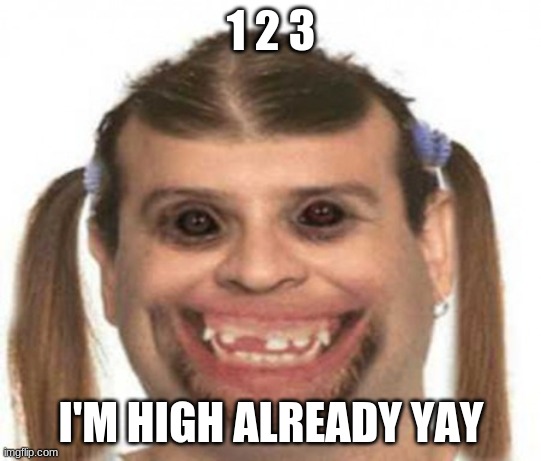 you high or na | 1 2 3; I'M HIGH ALREADY YAY | image tagged in i've looked at this for 5 hours now | made w/ Imgflip meme maker