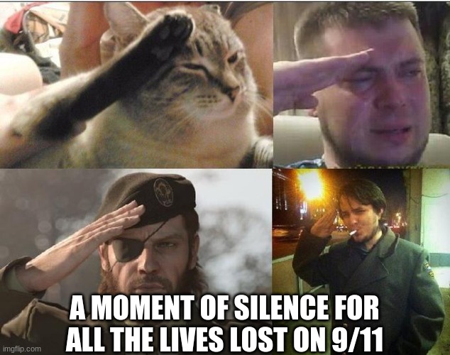 f in the chat for all the lives lost | A MOMENT OF SILENCE FOR ALL THE LIVES LOST ON 9/11 | image tagged in ozon's salute,9/11,moment of silence | made w/ Imgflip meme maker