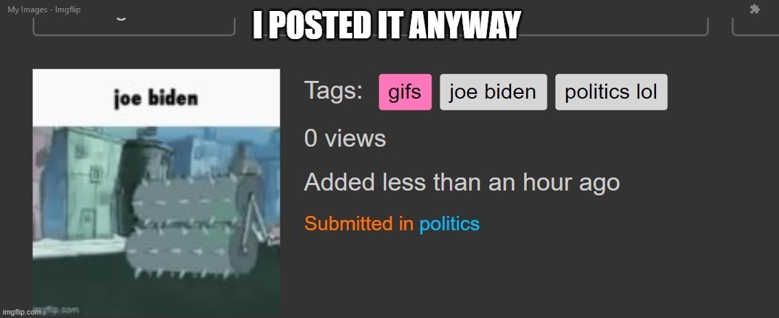 I POSTED IT ANYWAY | made w/ Imgflip meme maker