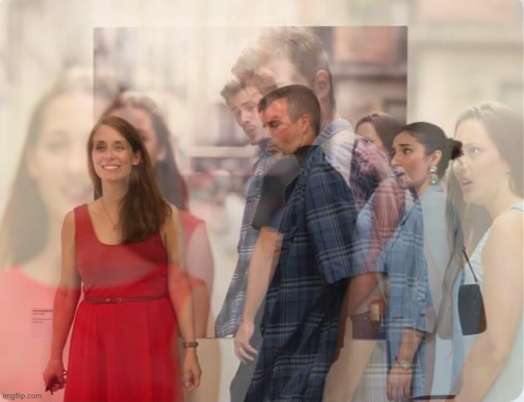 High Quality Distracted boyfriend 10 years later Blank Meme Template