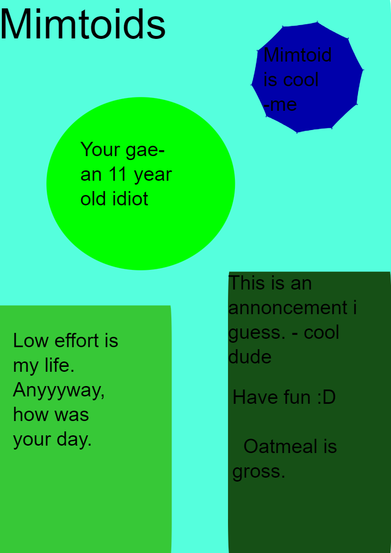 Mimtoids Annoncument template Blank Meme Template