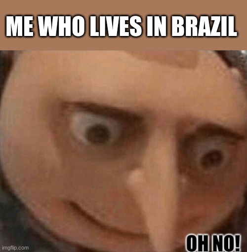 oh no gru | ME WHO LIVES IN BRAZIL | image tagged in oh no gru | made w/ Imgflip meme maker