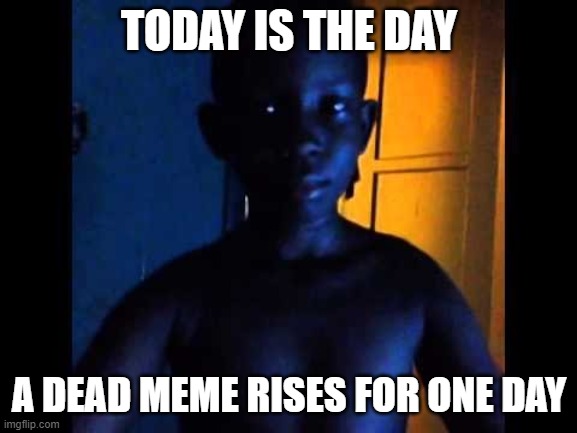 the meme has come from the grave | TODAY IS THE DAY; A DEAD MEME RISES FOR ONE DAY | image tagged in memes | made w/ Imgflip meme maker