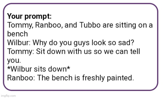 THE BENCH TRIO EXCEPT THE BENCH IS FRESHLY PAINTED | made w/ Imgflip meme maker