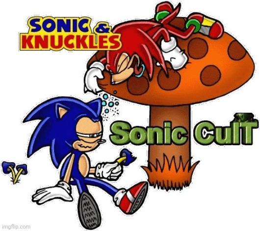 Sonic Eating Mushrooms! | image tagged in sonic and knuckles mushroom hill zone | made w/ Imgflip meme maker
