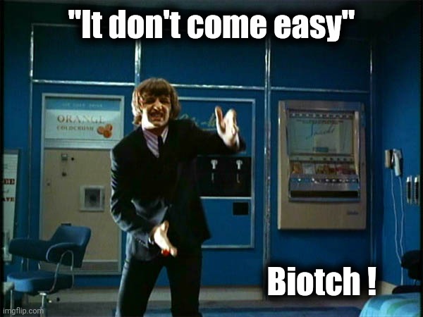 Ringo "Bring it ! " | "It don't come easy" Biotch ! | image tagged in ringo bring it | made w/ Imgflip meme maker