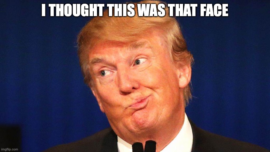 Trump Face | I THOUGHT THIS WAS THAT FACE | image tagged in trump face | made w/ Imgflip meme maker