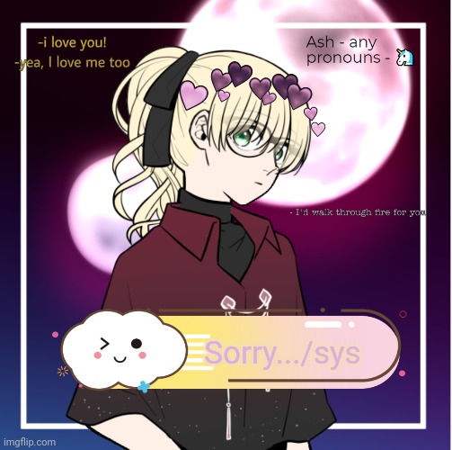 Ash | Sorry.../sys | image tagged in ash | made w/ Imgflip meme maker