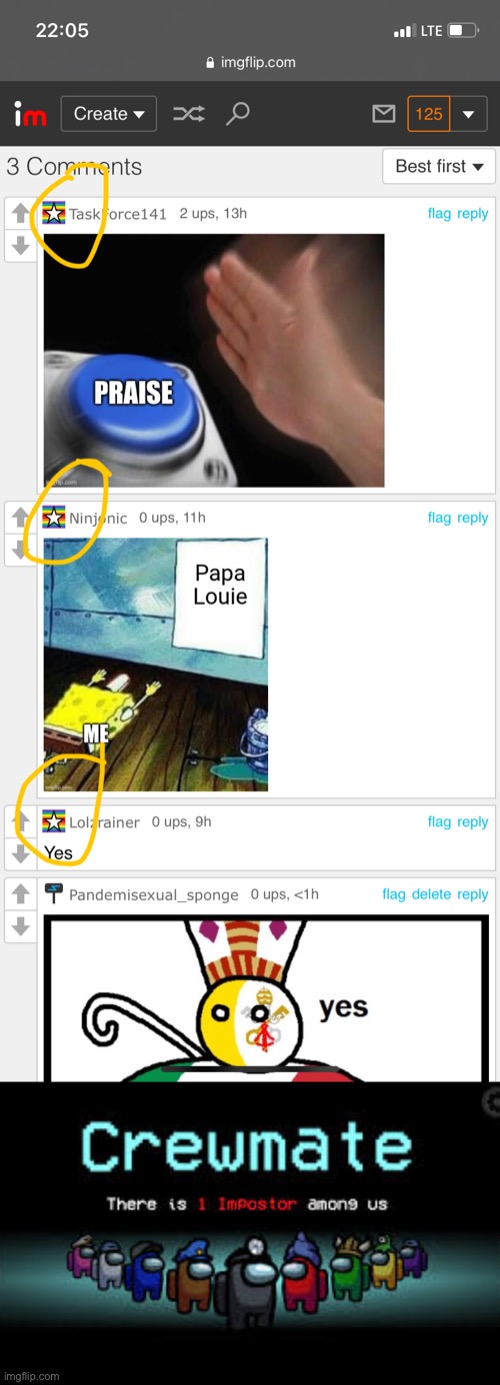 image tagged in there is 1 imposter among us,demisexual_sponge | made w/ Imgflip meme maker