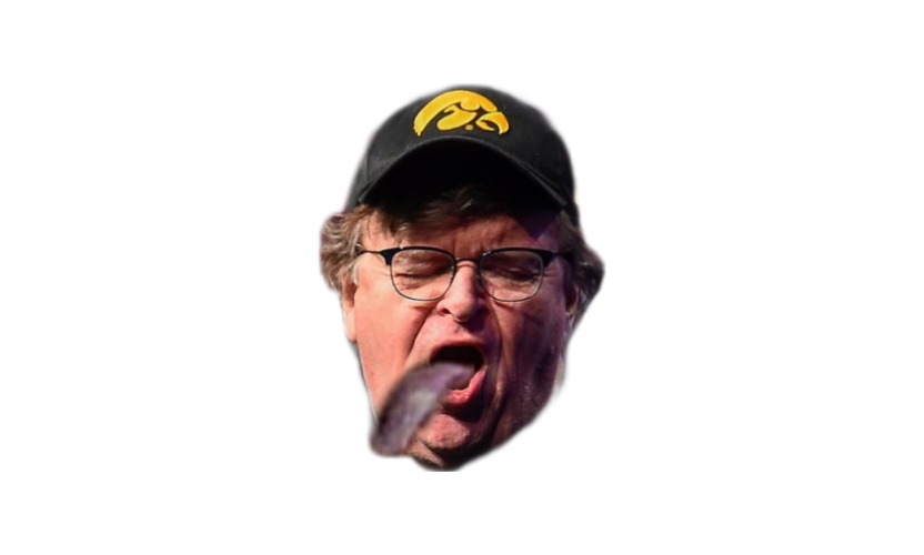 Michael Moore head tongue out #1 Blank Meme Template