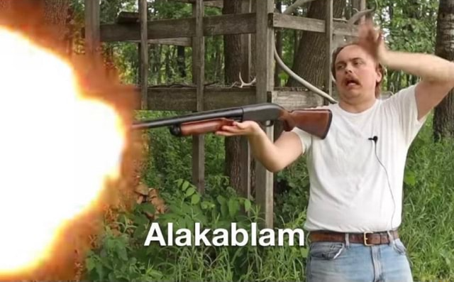 Man shooting gun alakablam Blank Meme Template