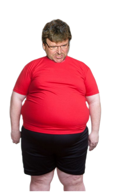 Michael Moore red shirt black shorts Blank Meme Template