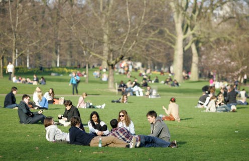 People at a park Blank Meme Template