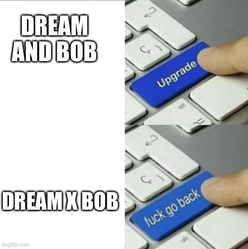 Upgrade go back | DREAM
AND BOB DREAM X BOB | image tagged in upgrade go back | made w/ Imgflip meme maker