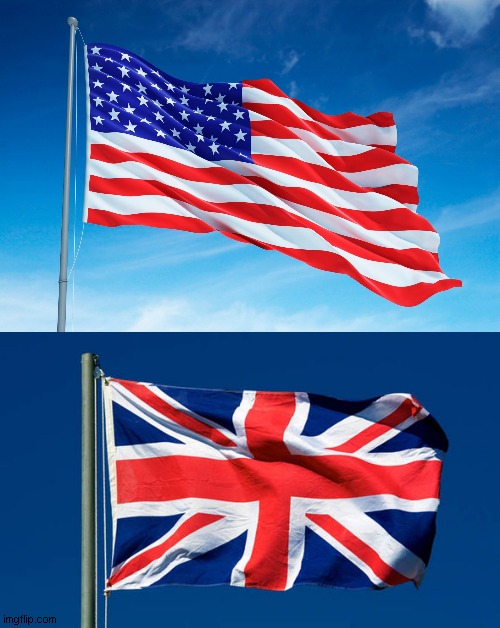 We Will Remember Them | image tagged in american flag,union jack | made w/ Imgflip meme maker
