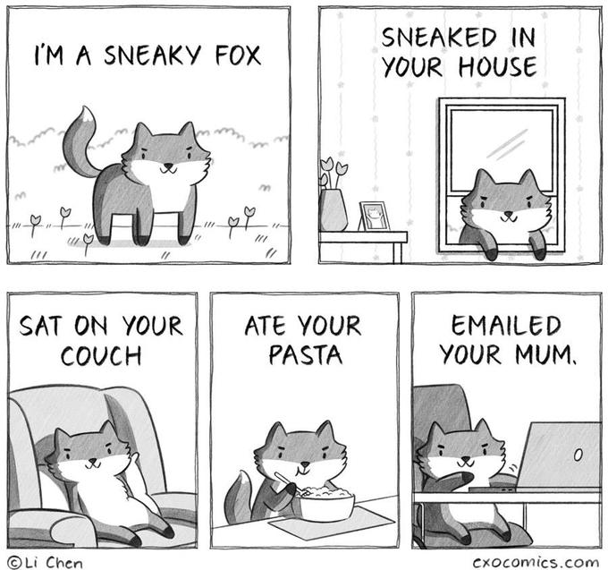 High Quality sneaky fox Blank Meme Template