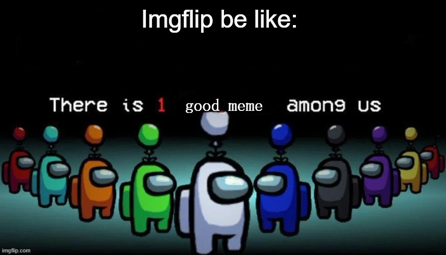 I mean im not wrong... right.? | Imgflip be like:; good meme | image tagged in amongus | made w/ Imgflip meme maker