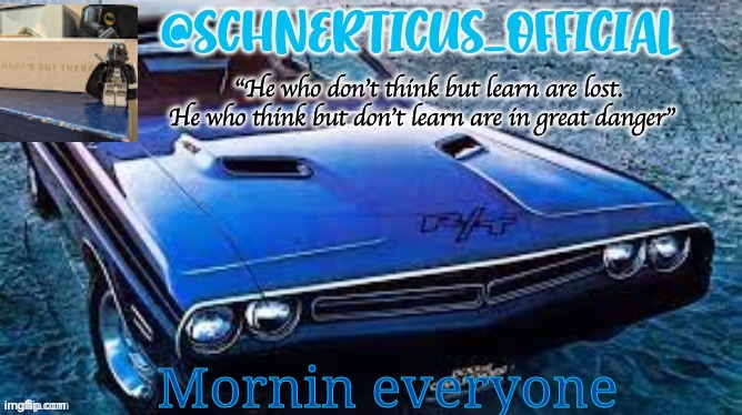 Schnerticus temp 2 | Mornin everyone | image tagged in schnerticus temp 2 | made w/ Imgflip meme maker