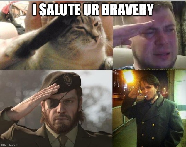 Ozon's Salute | I SALUTE UR BRAVERY | image tagged in ozon's salute | made w/ Imgflip meme maker