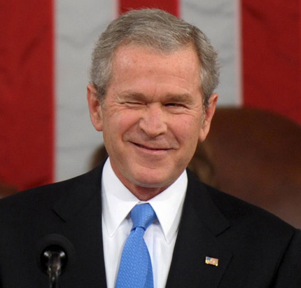 High Quality george bush winking Blank Meme Template