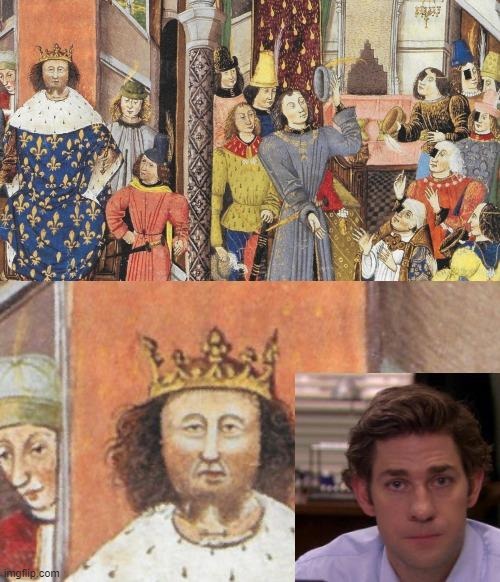 Epic Jim face moment | image tagged in the office,medieval memes,medieval | made w/ Imgflip meme maker