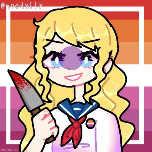 Alison in picrew (yes, Alison is lesbian) | image tagged in lesbian,lgbtq | made w/ Imgflip meme maker