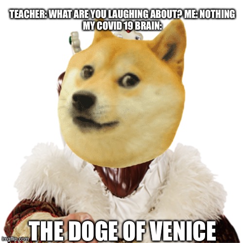 History is confusing | TEACHER: WHAT ARE YOU LAUGHING ABOUT? ME: NOTHING
MY COVID 19 BRAIN:; THE DOGE OF VENICE | image tagged in doge,covid 19 brain,scumbag brain | made w/ Imgflip meme maker