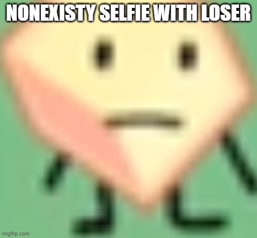 Loser BFB | NONEXISTY SELFIE WITH LOSER | image tagged in loser bfb | made w/ Imgflip meme maker