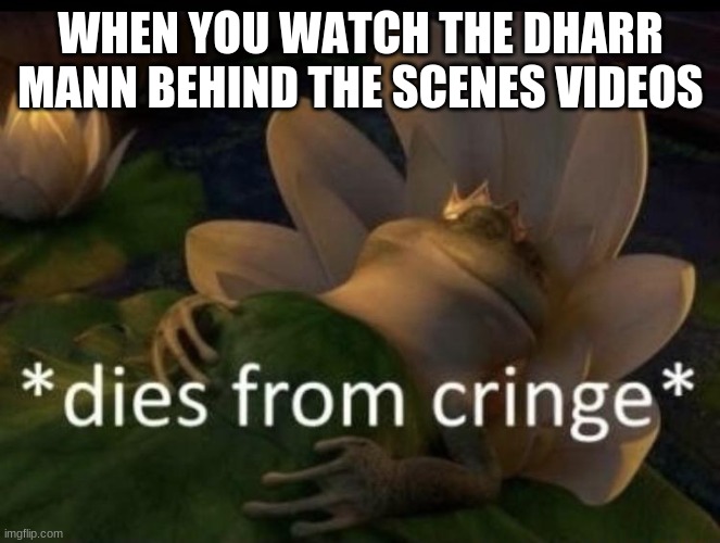 Don't try this at home (may cause death) |  WHEN YOU WATCH THE DHARR MANN BEHIND THE SCENES VIDEOS | image tagged in dies from cringe | made w/ Imgflip meme maker