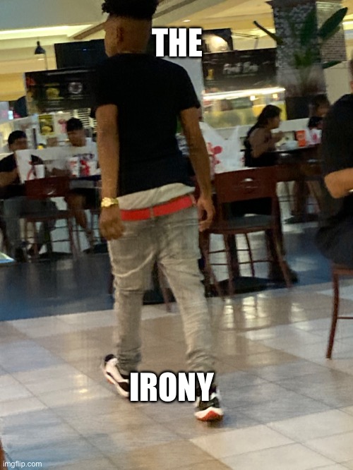 Bruh | THE; IRONY | image tagged in bruh | made w/ Imgflip meme maker