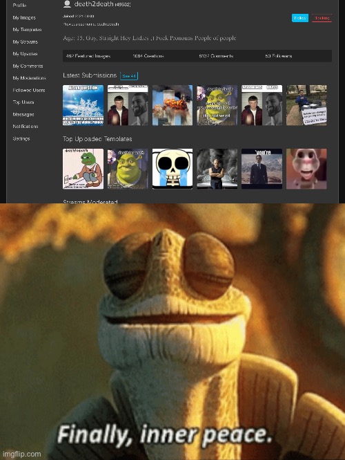 image tagged in finally inner peace | made w/ Imgflip meme maker
