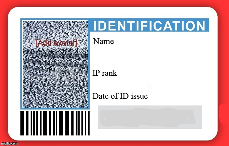 DMV ID Card Blank Meme Template