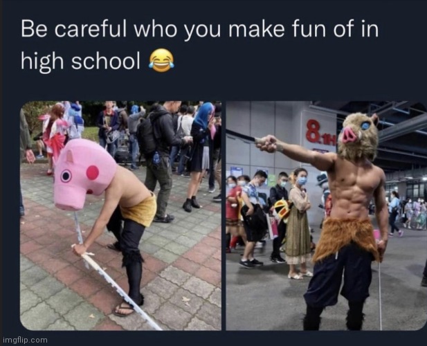 image tagged in anime,demon slayer,cosplay | made w/ Imgflip meme maker