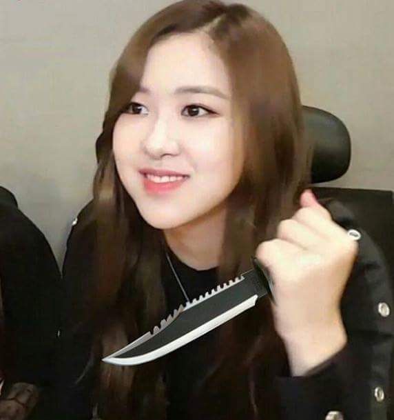 High Quality Rose BLACKPINK with knife Blank Meme Template