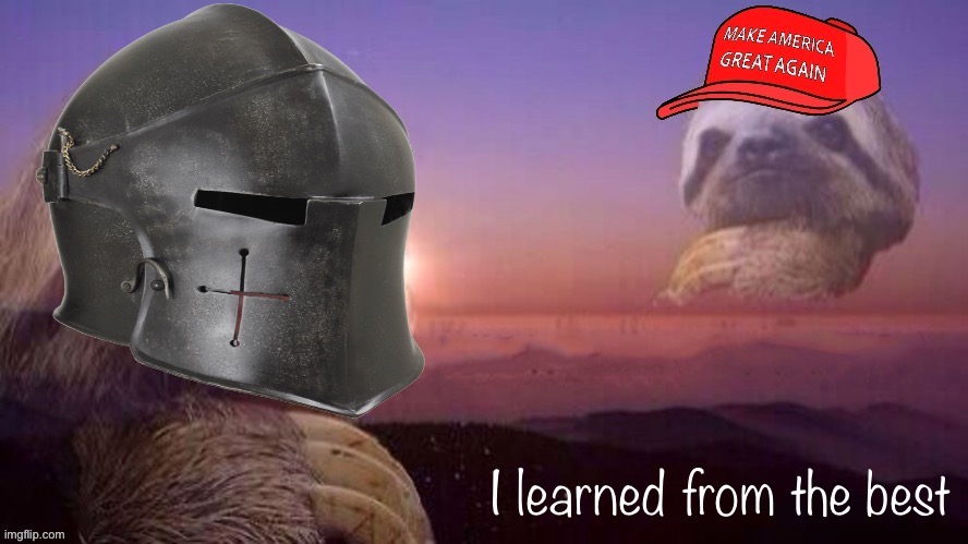 The Crusaders and RMK especially have been huge influences on me. Respect | I learned from the best | image tagged in crusader sloth,respect,new template,crusader,sloth,templates | made w/ Imgflip meme maker
