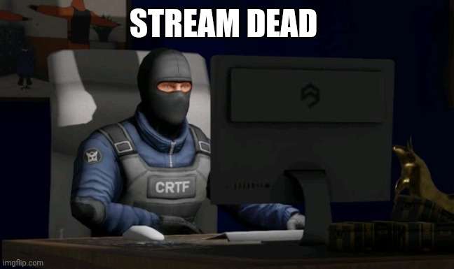 counter-terrorist looking at the computer | STREAM DEAD | image tagged in computer | made w/ Imgflip meme maker