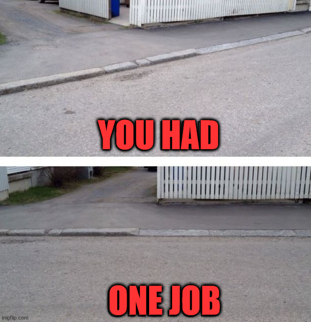 YOU HAD; ONE JOB | image tagged in you had one job | made w/ Imgflip meme maker