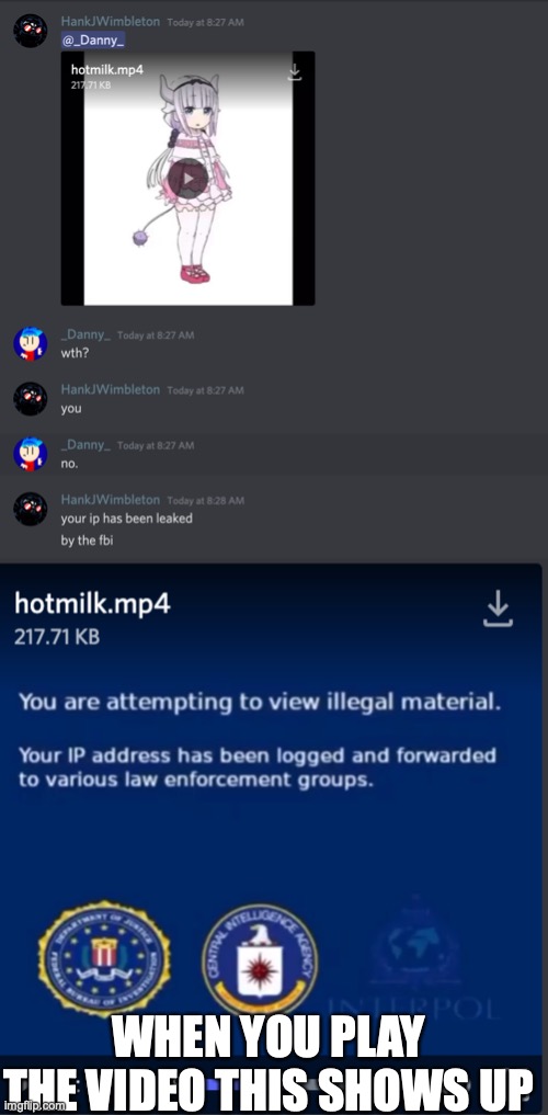 danny caught in 4k | WHEN YOU PLAY THE VIDEO THIS SHOWS UP | made w/ Imgflip meme maker