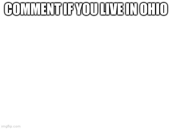 E | COMMENT IF YOU LIVE IN OHIO | image tagged in blank white template | made w/ Imgflip meme maker