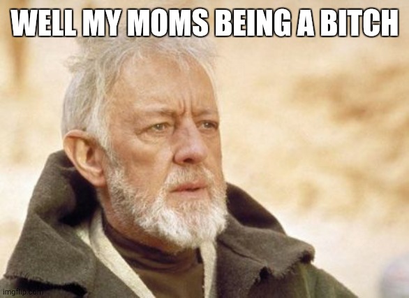 Obi Wan Kenobi | WELL MY MOMS BEING A BITCH | image tagged in memes,obi wan kenobi | made w/ Imgflip meme maker